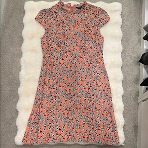 NWOT Dorothy Perkins Coral Daisy Dress 100% Viscose